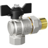 Кран шаровой угловой с рaзъемным соединением бабочка 1/2" Pride LD (Россия)